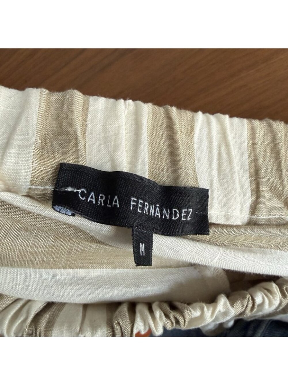 Carla Fernandez Striped Linen Embroidered Top & Skirt Set Sz M - Picture 9 of 10